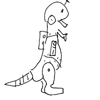 robot dinosaur drawing by player-trnuqlnxa in Artbitrator