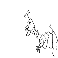robot dinosaur drawing by player-tstshvey2 in Artbitrator