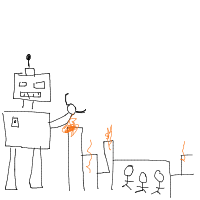 robot uprising drawing by player-i4tzp59mx in Artbitrator
