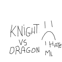 knight vs dragon drawing by player-f9ad6se7u in Artbitrator