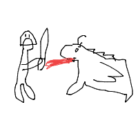 knight vs dragon drawing by player-1f8a8fwg2 in Artbitrator