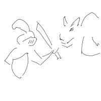 knight vs dragon drawing by player-f29k46pdd in Artbitrator