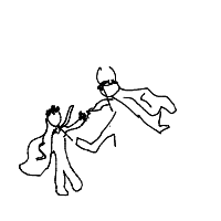 superhero showdown drawing by newaccount in Artbitrator