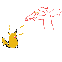 pikachu vs charizard drawing by Adam in Artbitrator