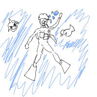deep sea diver drawing by guest-s0op9xpow in Artbitrator
