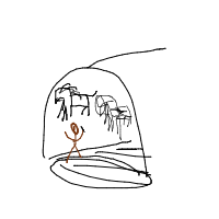 cave painting drawing by player-o8qhamvxs in Artbitrator