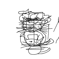 a cat with a hat dreaming about fish with a thought bubble drawing by player-hr5e4mnch in Artbitrator