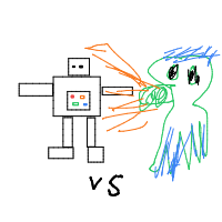 robot vs monster drawing by secksibeast in Artbitrator