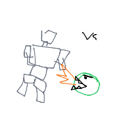 robot vs monster drawing by nhoj in Artbitrator