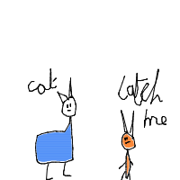 cat chasing mouse drawing by bertalbobbys in Artbitrator