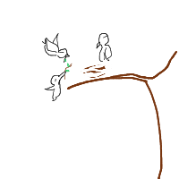bird building nest drawing by alero in Artbitrator
