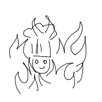 chef on fire drawing by hooo in Artbitrator