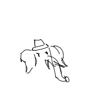 elephant with a hat drawing by guest-05d2wbqo5 in Artbitrator