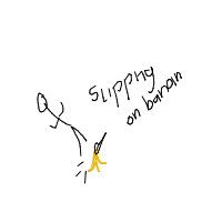 slipping on banana peel drawing by rebe_13 in Artbitrator