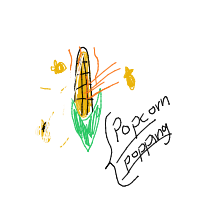 popcorn popping drawing by rebe_13 in Artbitrator