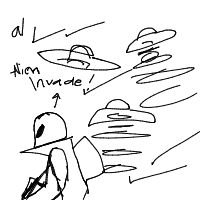 alien invasion drawing by vfijndsl in Artbitrator