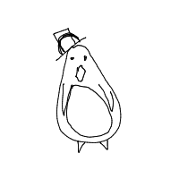 penguin with a hat drawing by banni in Artbitrator