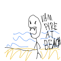 vampire at beach drawing by guest-5uws6ttl6 in Artbitrator