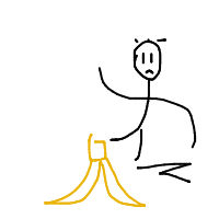 slipping on banana peel drawing by guest-wbcfg080v in Artbitrator