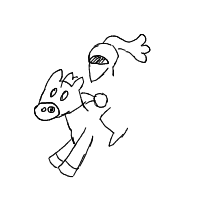 knight riding a horse drawing by corruptdream in Artbitrator