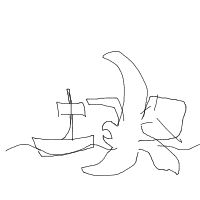 kraken attacking ship drawing by guest-oc2b89jvr in Artbitrator