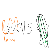 cat vs cucumber drawing by guest-tqxd5twld in Artbitrator