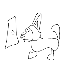 dog waiting at door drawing by guest-c7ggk0bx9 in Artbitrator