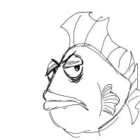 grumpy fish drawing by lucida_altruist in Artbitrator