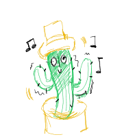 dancing cactus drawing by lucida_altruist in Artbitrator