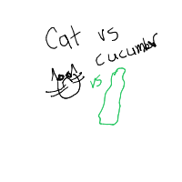 cat vs cucumber drawing by thisisme in Artbitrator