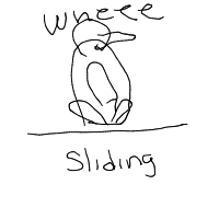 penguin sliding drawing by thisisme in Artbitrator