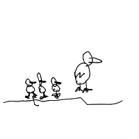 duck leading ducklings drawing by thisisme in Artbitrator