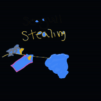 seagull stealing chips drawing by thisisme in Artbitrator