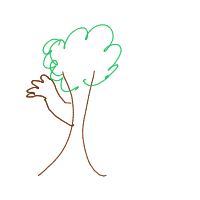 tree giving high five drawing by thisisme in Artbitrator