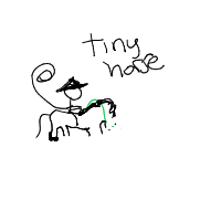 cowboy on tiny horse drawing by thisisme in Artbitrator