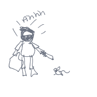 knight afraid of mouse drawing by thisisme in Artbitrator