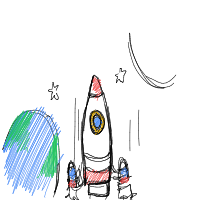 rocket ship drawing by lucida_altruist in Artbitrator
