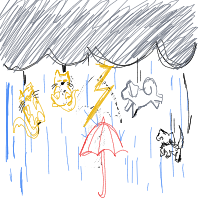 raining cats and dogs drawing by lucida_altruist in Artbitrator