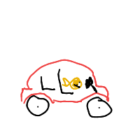 goldfish driving car drawing by thisisme in Artbitrator