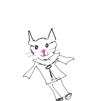 cat wearing suit drawing by thisisme in Artbitrator