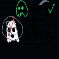 ghost haunting wrong house drawing by thisisme in Artbitrator