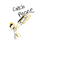 catching falling phone drawing by thisisme in Artbitrator