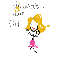 dramatic hair flip drawing by thisisme in Artbitrator
