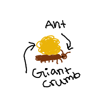 ant carrying giant crumb drawing by guest-ucloyh23y in Artbitrator