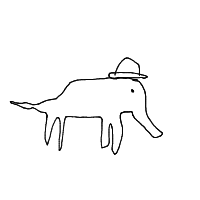 elephant with a hat drawing by guest-6f8q2xtn2 in Artbitrator