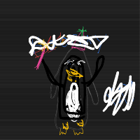 excited penguin drawing by burcules in Artbitrator