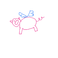 when pigs fly drawing by aroogyula in Artbitrator