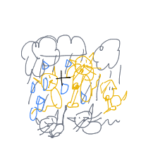 raining cats and dogs drawing by aroogyula in Artbitrator