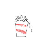 popcorn overflowing drawing by sugarcubes in Artbitrator