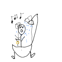 singing in shower drawing by aroogyula in Artbitrator